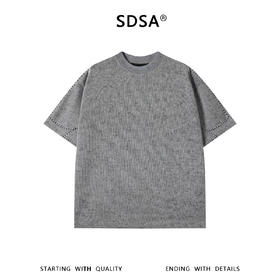 SDSA男装2026新款高贵轻奢美式简约明线圆领短袖T恤百搭时尚上衣