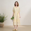 气质镂空灯笼袖连衣裙女夏季度假风V领显瘦通勤宽松长裙LXD50960 商品缩略图1