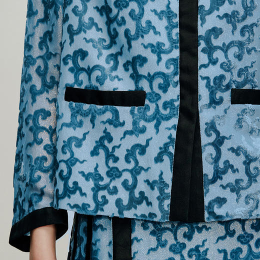 【林栖设计小店】流云漫漫|金丝如意烧花桑蚕丝2026夏新款外套上衣 商品图2