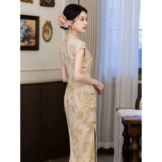 新中式改良旗袍夏季2026新款碎花高级感修身气质连衣裙日常长款LSB4441 商品图4