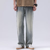 【DYG】大依优型大码男装夏季阔腿裤长裤复古黄泥宽松胖子牛仔裤长裤 商品缩略图1