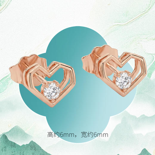 【宏艺珠宝】迷你·心棱星芒·银s925耳饰 商品图1