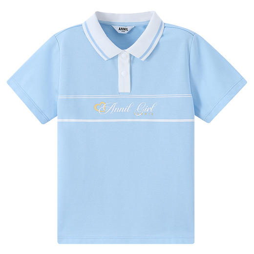 女童翻领短袖针织衫夏季新款安奈儿童装EG621684 商品图7