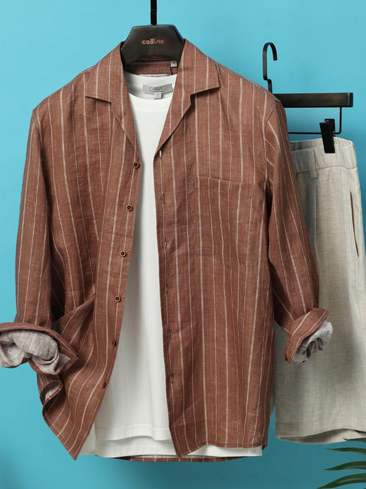 【复古度假风】callisto定制亚麻花衬衫 商品图3