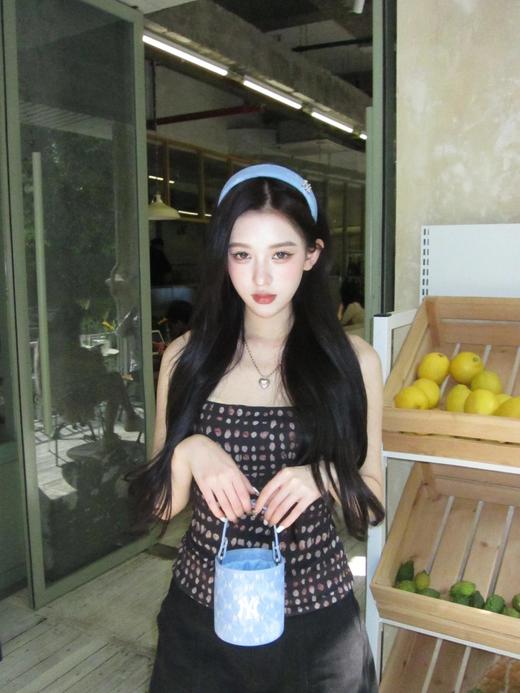 严选 | MLB暗纹老花单宁香水包 蓝色 10.5*10.5*11.5(cm) 商品图1