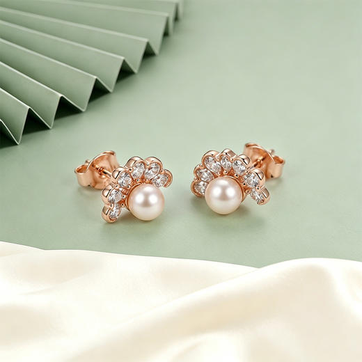 【宏艺珠宝】珠韵扇影·银s925耳饰 商品图1