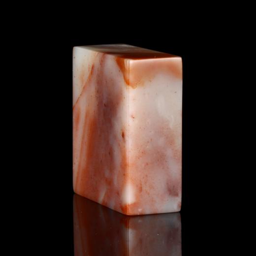 孤品18040老挝石红花冻石带皮素章藏书章书画闲章1.7*4.4*4.3cm 商品图1