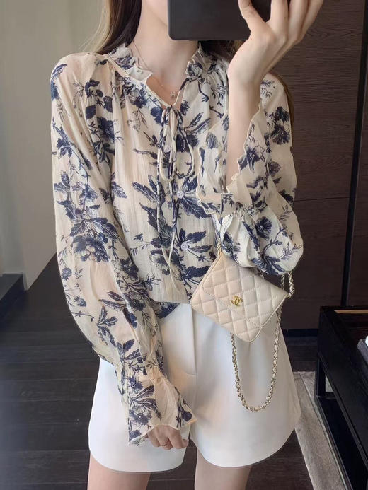 YAW2496水墨花小衫 商品图1