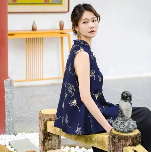 （清仓卖完即止！）新中式「竹燕春晖」马甲， 设计师将燕子竹青的雅致韵味融入其中，媲美秀场上的高定款【3-7天发货，周末顺延】【G】 商品图10