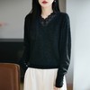 「自」全新升级【铂金会员137/天猫179/差价42】(94822)洛诗琳气质蕾丝拼接V领针织衫女2026新款女人味提花打底上衣 商品缩略图3