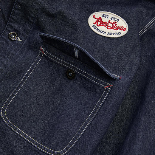 ROMI STUDIO“赤耳牛仔”精梳棉原纱染色工装廓形外套 RWCAW86695 商品图4