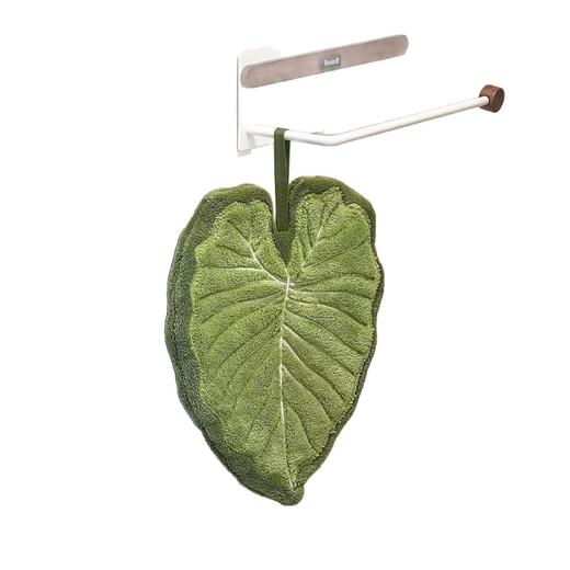 【美学设计款 绿植树叶擦手巾】 不易掉毛加厚吸水珊瑚绒手帕 挂式厨房清洁抹布  商品图4