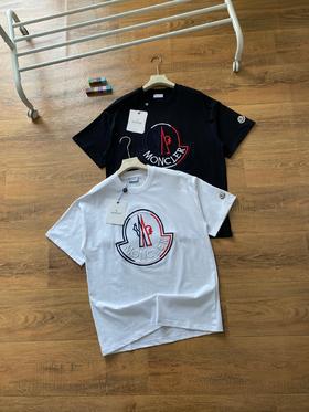 蒙口春夏款立体刺绣字母logo圆领短袖T恤