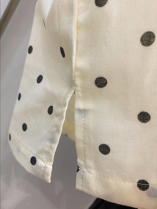 松植屋女款波点圆领七分袖九分裤纯棉纱布睡衣套装 商品图2