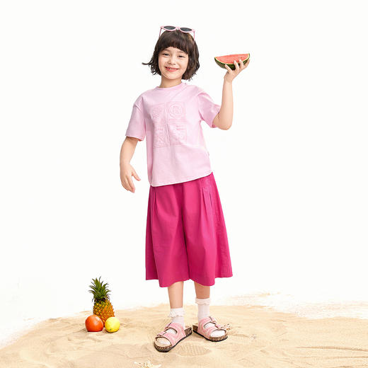 【实体店同款】女童全腰梭织七分裤夏季新款安奈儿童装AG626233 商品图3