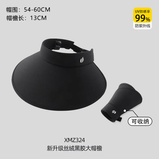 夏季防紫外线大帽檐黑胶空顶防晒帽女全脸遮阳帽子新款太阳帽 商品图7