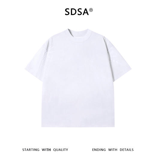 SDSA男装2026新款高贵轻奢美式高街裂纹刷漆肌理做旧短袖T恤百搭 商品图0