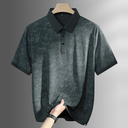 【DPF】大依优型大码男装夏季冰丝短袖POLO衫扎染潮流时尚上衣T恤 商品图2