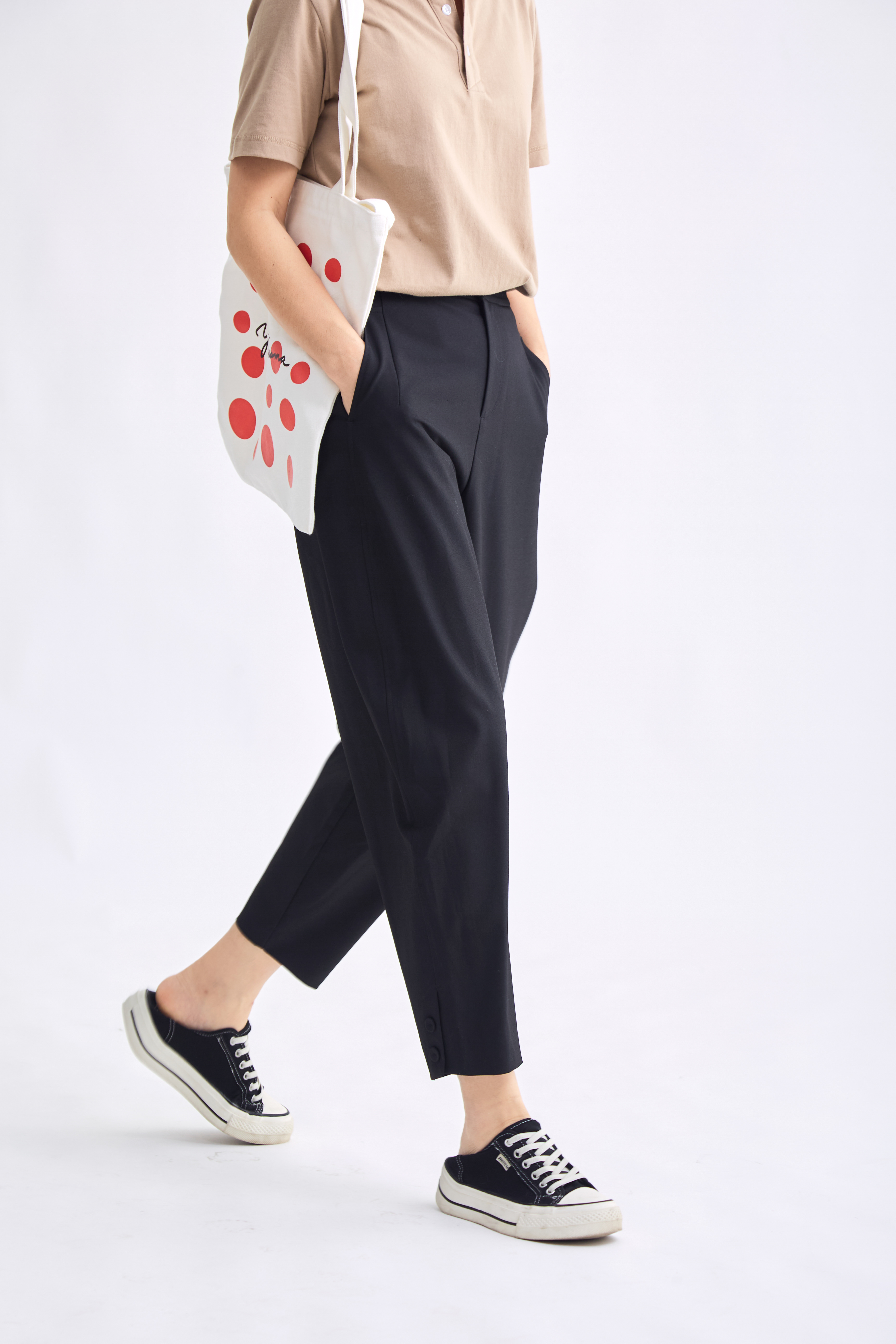 高腰九分萝卜裤