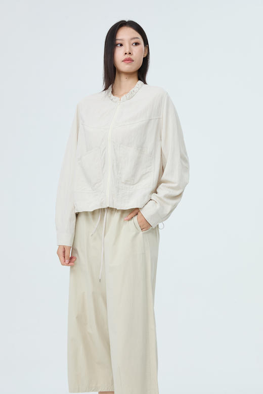 水淼加肥加大码女装2026春夏速干透气舒适小立领外套2532 商品图2