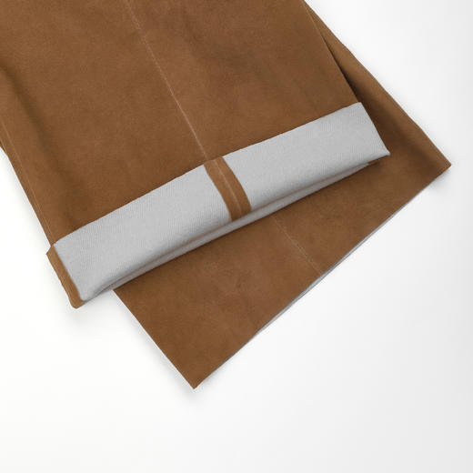 ROMI STUDIO“棕标系列”羊绒弹力皮松紧高腰直筒皮裤RWDWXG2174 商品图4