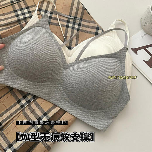 无痕内衣女小胸聚拢显大细肩带舒适透气漫画胸固定杯无钢圈文胸罩 商品图1
