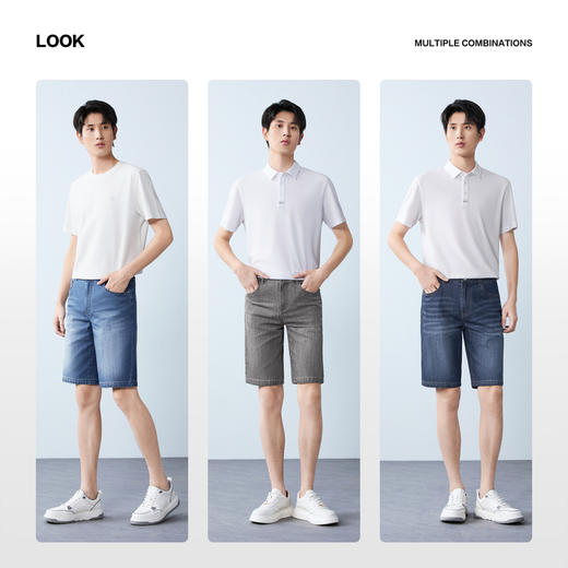 【经典牛仔】柒牌牛仔短裤2026夏季新款男士休闲时尚潮流牛仔裤 130H72880 商品图2