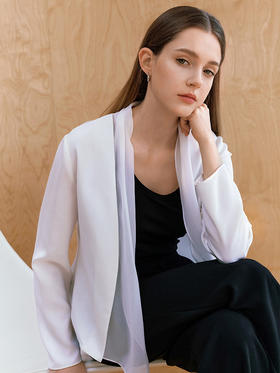 【桑蚕丝西装外套】26年春夏新品女士多层拼接真丝小外套