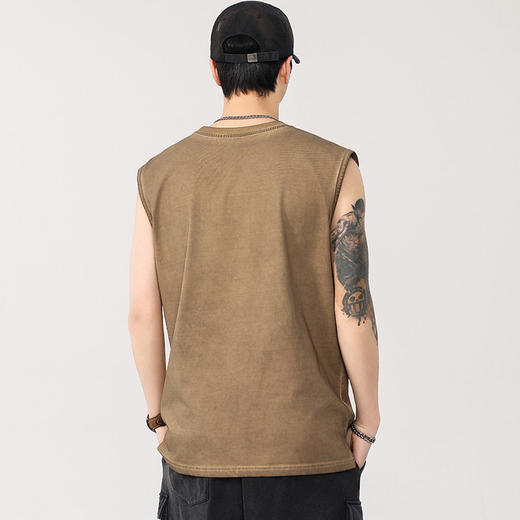 【DYG】大依优型大码男装夏季运动背心无袖重磅棉质T恤宽松坎肩篮球背心 商品图3