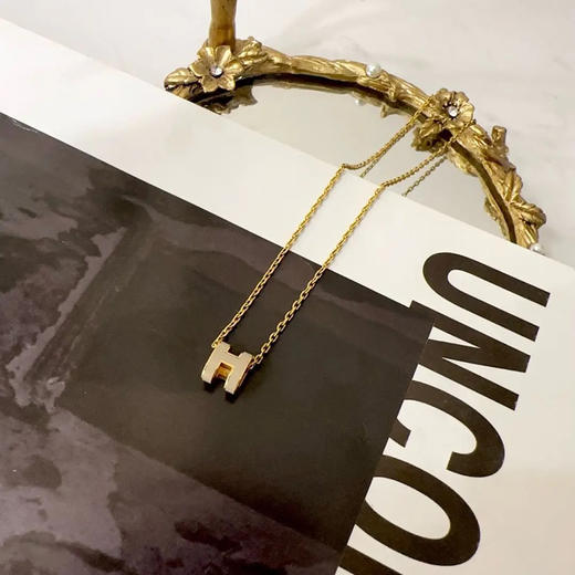 爱马仕 mini H 大象灰色 陶瓷 项链 商品图1