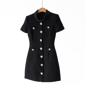 「高货yn」全新升级【铂金会员275/天猫369/差价94】(02814)洛诗琳气质粗花呢小香风连衣裙2026新款通勤收腰显瘦A字裙