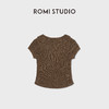 ROMI STUDIO“文艺复古”轻量化高弹针织V领镂空修身短袖RWDSSL3042 商品缩略图1
