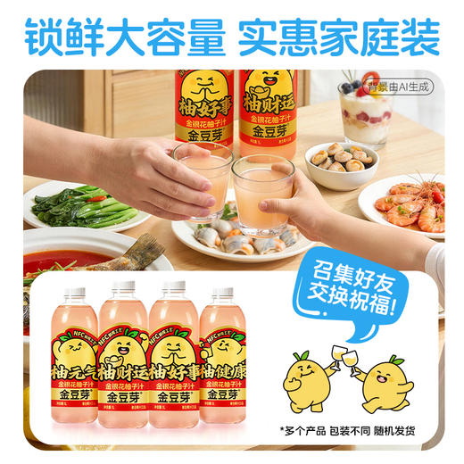 1L大瓶装金豆芽金银花柚子汁1升装家庭聚餐搭子 商品图3