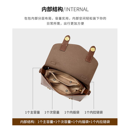 FCPH1583DBJCX4 15MINS 百丽国际旗下轻奢剑桥包包2025新款单肩包斜挎女包手提小方包【21cm*8cm*15cm】 商品图2