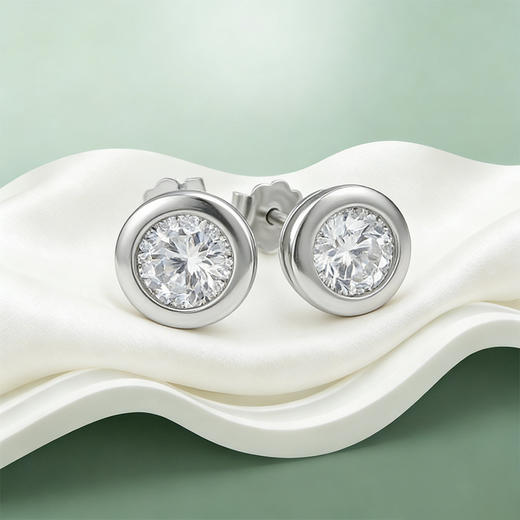 【宏艺珠宝】迷你·圆满星光·银s925耳饰 商品图1