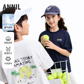 男女童圆领短袖针织衫夏季新款安奈儿童装EM621690