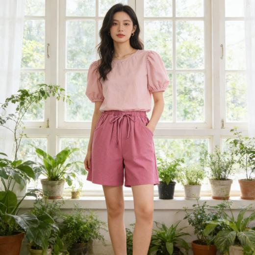 “夏日清凉氛围感”！【夏季多巴胺纯棉短裤】宽松A字版高腰设计 遮肉显瘦修腿显高 会呼吸的纯棉肌理感面料 柔软亲肤吸湿透气 多巴胺色系百搭休闲夏日 商品图9