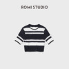 ROMI STUDIO高质感航海风撞色条纹镂空网眼针织中袖 RWDSST2531 商品缩略图3