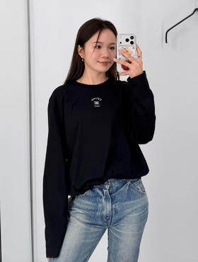 赛琳 2026春夏刚需神款✨ 简约刺绣长袖打底衫（MM）