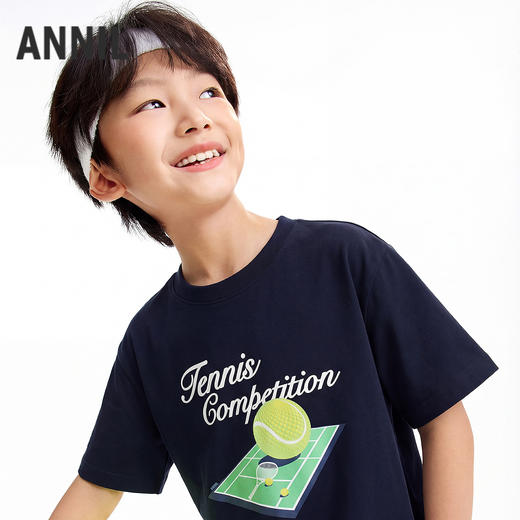 男童圆领短袖针织衫夏季新款安奈儿童装EB621680 商品图2