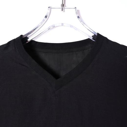 SDSA男装2026新款高贵轻奢简约休闲口袋拼接V领长袖T恤百搭上衣 商品图1