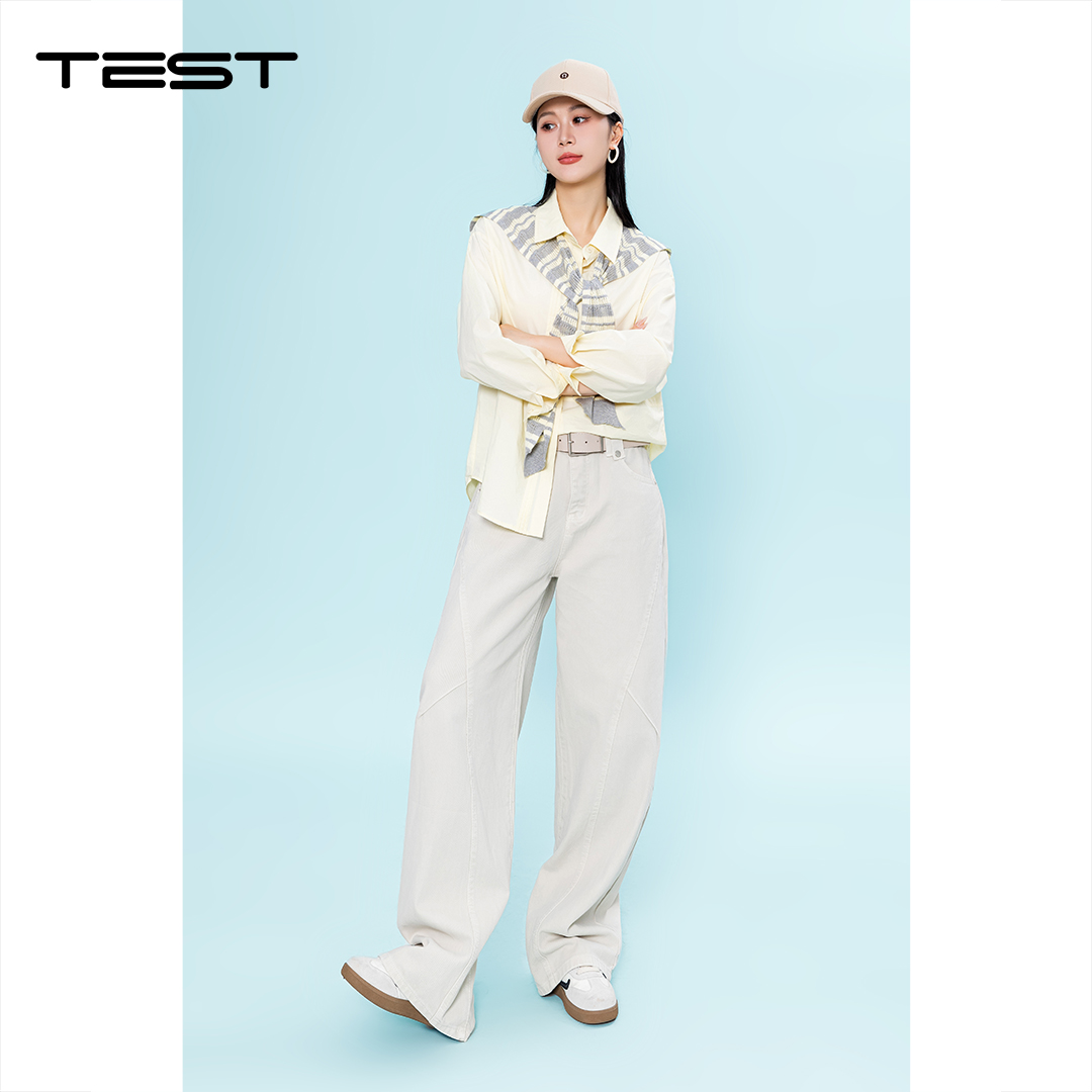 春上新宽松遮肉显瘦垂感休闲拖地牛仔裤3261023