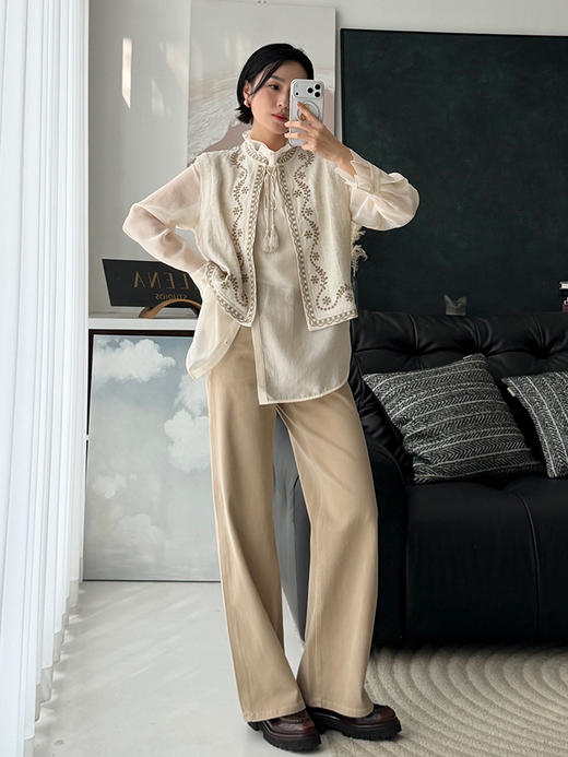 0401上新｜莱卡双芯弹力面料 复古高级感 高腰显瘦直筒牛仔裤 商品图2