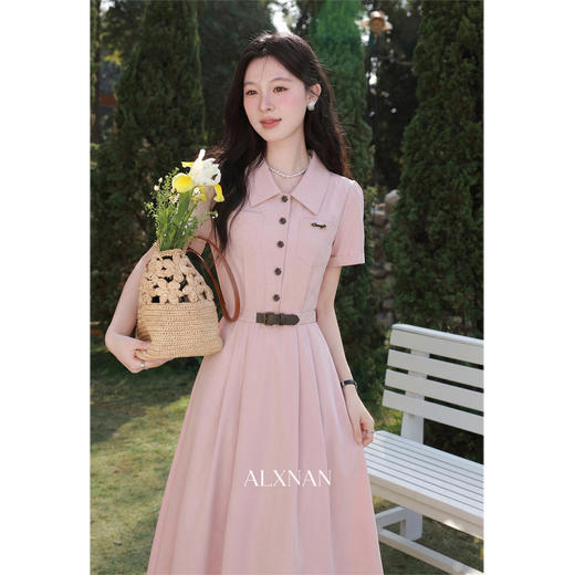 鹿向南「雾粉简讯」法式浪漫气质甜美女春夏季新款通勤百搭连衣裙 商品图1