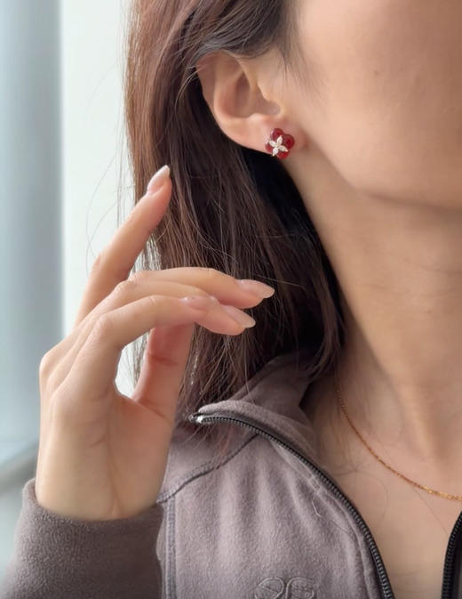 何方珠宝 2026新年系列 柿柿如意项链 耳钉 商品图4