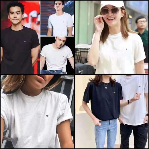 原单高端男女同款新型羽毛蛋白纤维蜜蜂刺绣T恤 商品图2