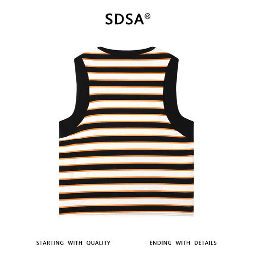 SDSA男装2026新款高贵轻奢撞色条纹拼色包边无袖背心百搭时尚 商品图1