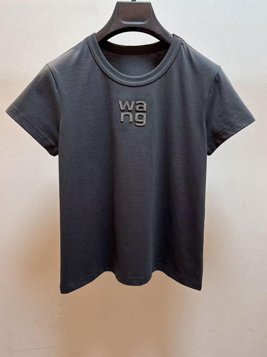 41-4 巨巨巨时髦 纯圆正 AW基础 暗黑做旧水洗 字母烫钻 时髦短袖T恤 商品图9