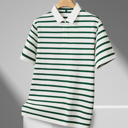 【DDS】大依优型大码男装夏季翻领条纹POLO衫短袖休闲百搭棉质上衣T恤 商品图4