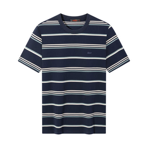 【条纹T恤】柒牌男装2026夏季新品经典商务撞色舒适中青年短袖T恤 130T72420 商品图4